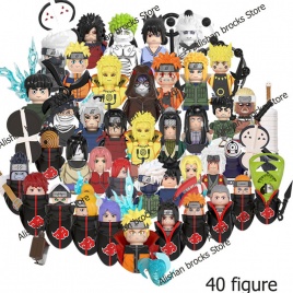 Наруто Саске Какаши Акацуки кирпичи строительные блоки аниме мультфильм мини фигурки головы сборки игрушки дети рождественские подарки