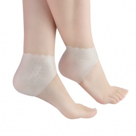 Силиконовые носки для ухода за ногами, 2 шт., тонкие носки с увлажняющим гелем, тонкие носки с отверстием, защита для ухода за кожей ног с трещинами, кружевной чехол для пятки