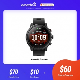 Оригинальные смарт-часы Amazfit Stratos Smart Watch GPS с подсчетом калорий 50 м водонепроницаемые для телефона Android iOS