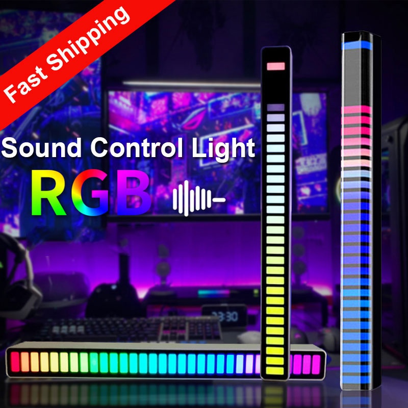 НОВИНКА RGB Музыка Управление звуком Светодиодная подсветка Управление приложением Пикап Голосовая активация Ритм-огни цвет Окружающий светодиодный свет бар Окружающий свет фото 1