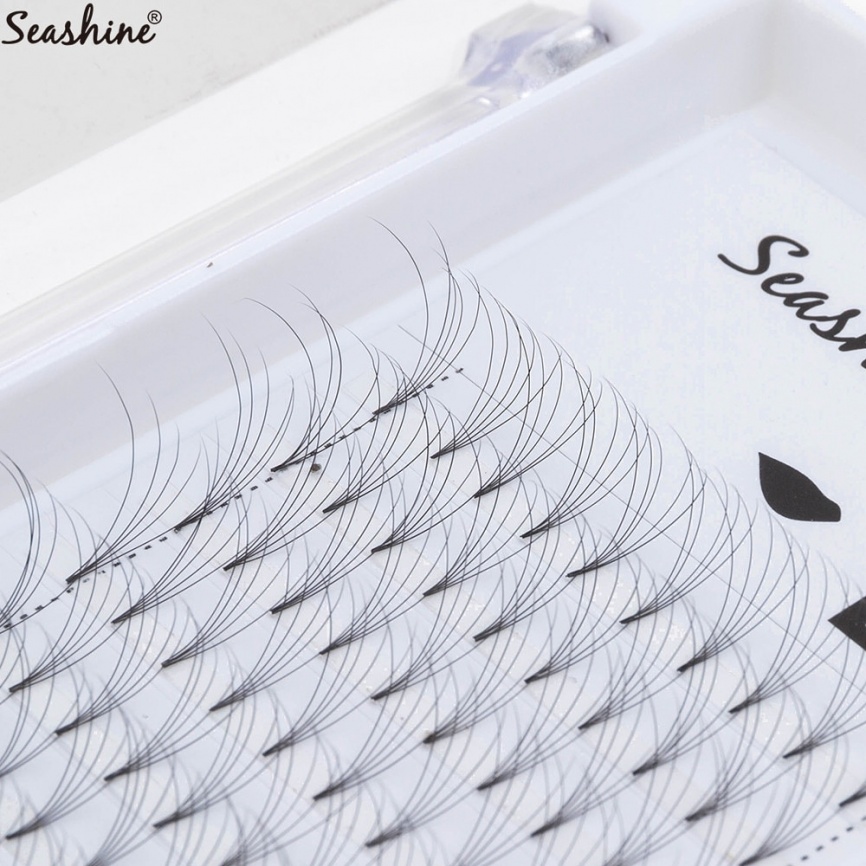 Seashine Volume 3D/4D/5D/6D Ресницы с коротким стеблем Готовые веерные шелковые мягкие ресницы Накладные норковые отдельные ресницы фото 1