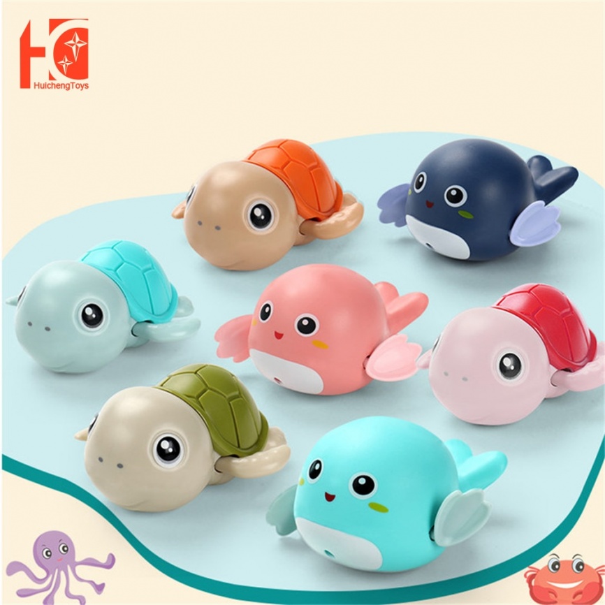Игрушки для ванной Baby SharkWater Chain Clockwork Cute Cartoon Animal Tortoise Infant Swim Fish Wound-Up Kids Beach Baby Детские игрушки фото 1