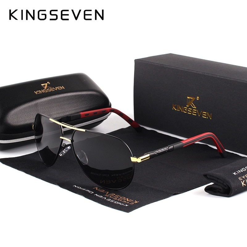 KINGSEVEN мужские винтажные алюминиевые поляризованные солнцезащитные очки классический бренд солнцезащитные очки с покрытием линзы очки для вождения для мужчин/женщин фото 1