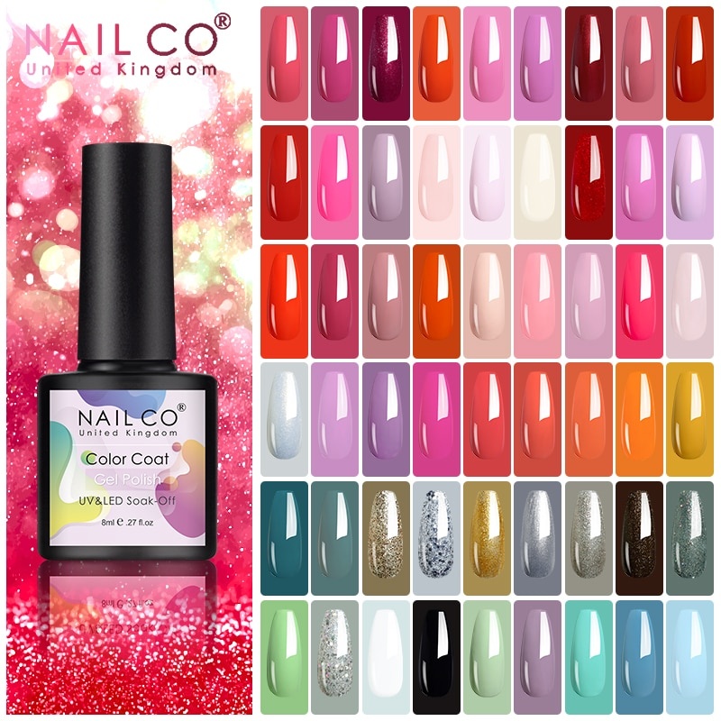NAILCO 8 мл розовый красный цвет гель лак для ногтей лаки для дизайна ногтей гель-лак покрытие дизайн УФ-гель лак Soak Off светодиодный маникюр для ногтей фото 1