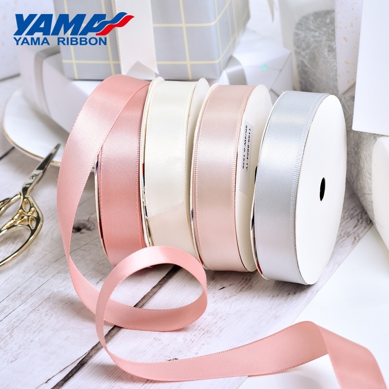 YAMA 25 ярдов/рулон двусторонняя атласная лента 6 9 13 16 25 38 мм однотонные ленты для ручной работы подарки свадебные украшения фото 1