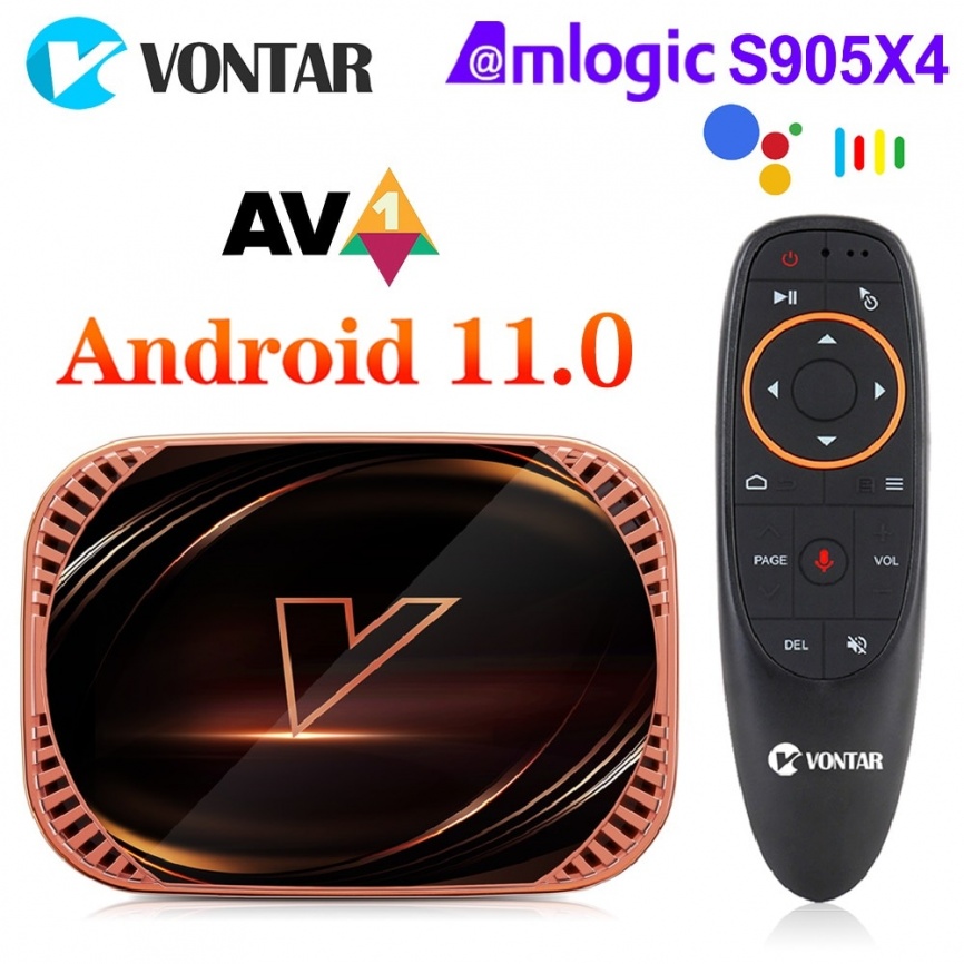 VONTAR X4 Amlogic S905X4 Smart TV Box Android 11 4 ГБ 128 ГБ 32 ГБ 64 ГБ Wi-Fi Youtube BT AV1 Медиаплеер TVBOX 4K 1000M Телевизионная приставка фото 1