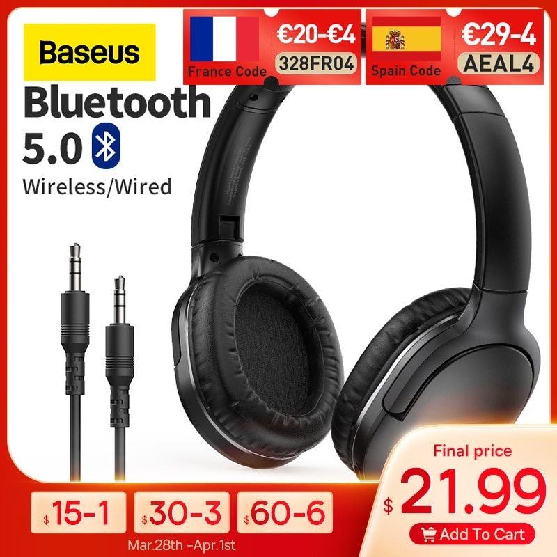 Baseus D02 Pro Беспроводные наушники Bluetooth Наушники 5.0 Складная гарнитура Спортивные наушники Игровой телефон Fone Bluetooth Наушники фото 1