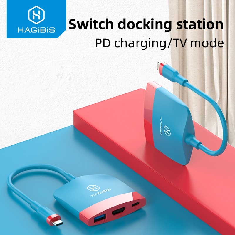 Hagibis Switch Dock TV Dock для Nintendo Switch Портативная док-станция USB C на 4K HDMI-совместимый концентратор USB 3.0 для Macbook Pro фото 1