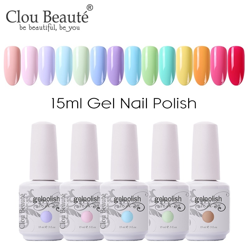 Clou Beaute 64 Цвета Гель-лак для ногтей Белый Гель-лак УФ-база для ногтей Матовый гель Soak Off УФ-лак Гель-краска 15 мл Nail Art фото 1
