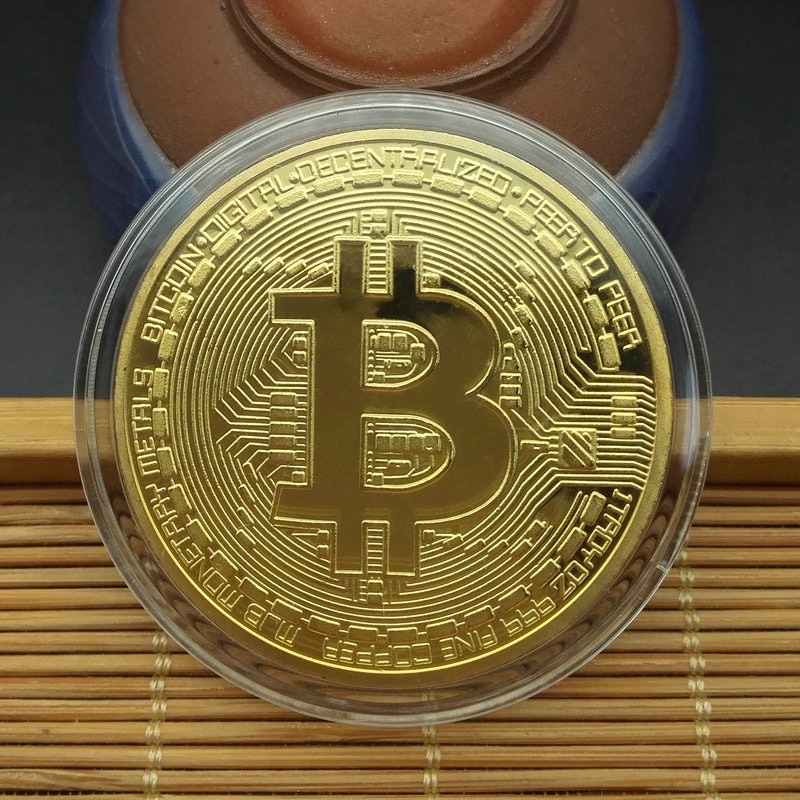 BITCoin Art Collection Позолоченные физические биткойны Биткойн BTC с футляром Подарочные физические металлические антикварные имитации серебряные монеты фото 1