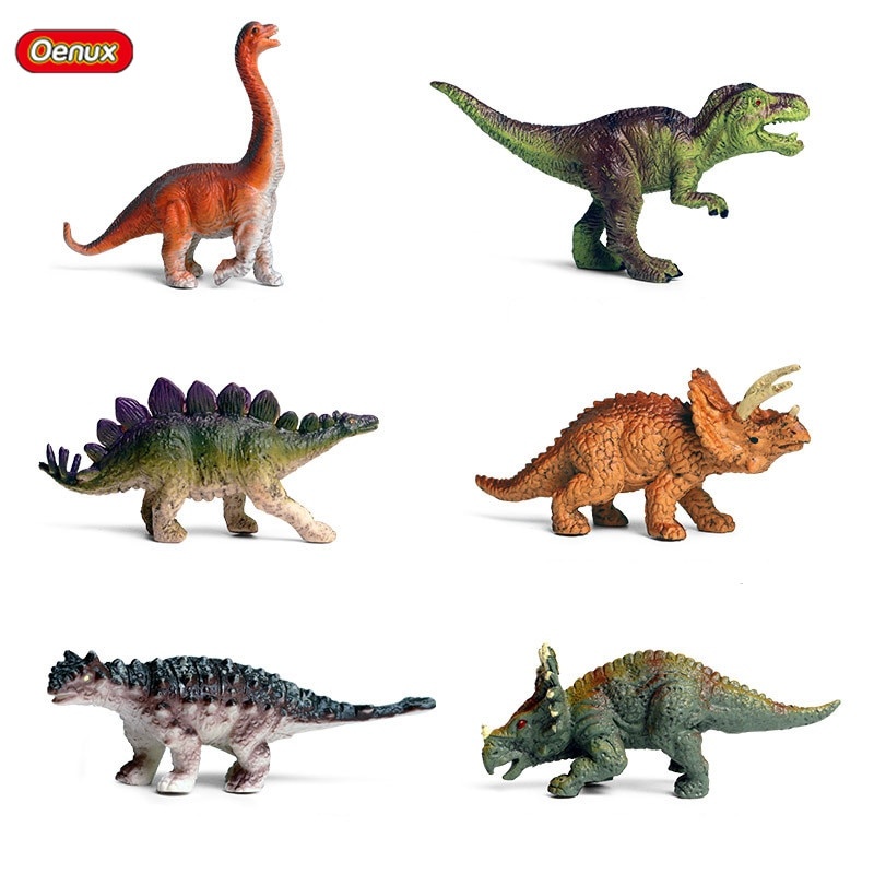 Oenux Mini Jurassic Stegosaurus Saichania, твердый ПВХ, мир динозавров, модель животных, фигурки, коллекция игрушек для детей фото 1