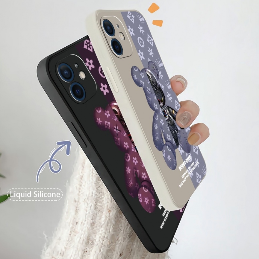 Механическая защита объектива медведя для iPhone 11 12 13 Pro MAX 6 6S 7 8 Plus XS 12 13 Mini X XR SE 2020, силиконовый чехол для телефона фото 1