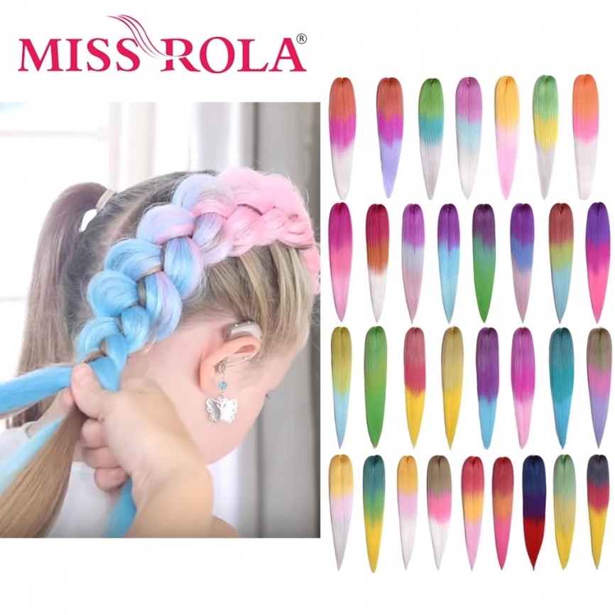 Miss Rola Synthetic 22 Inch 60G Kanekalon Hair Jumbo Braid Yaki Straight Hair Extension Pink Blonde Twist Braid Bulk Оптовая продажа фото 1