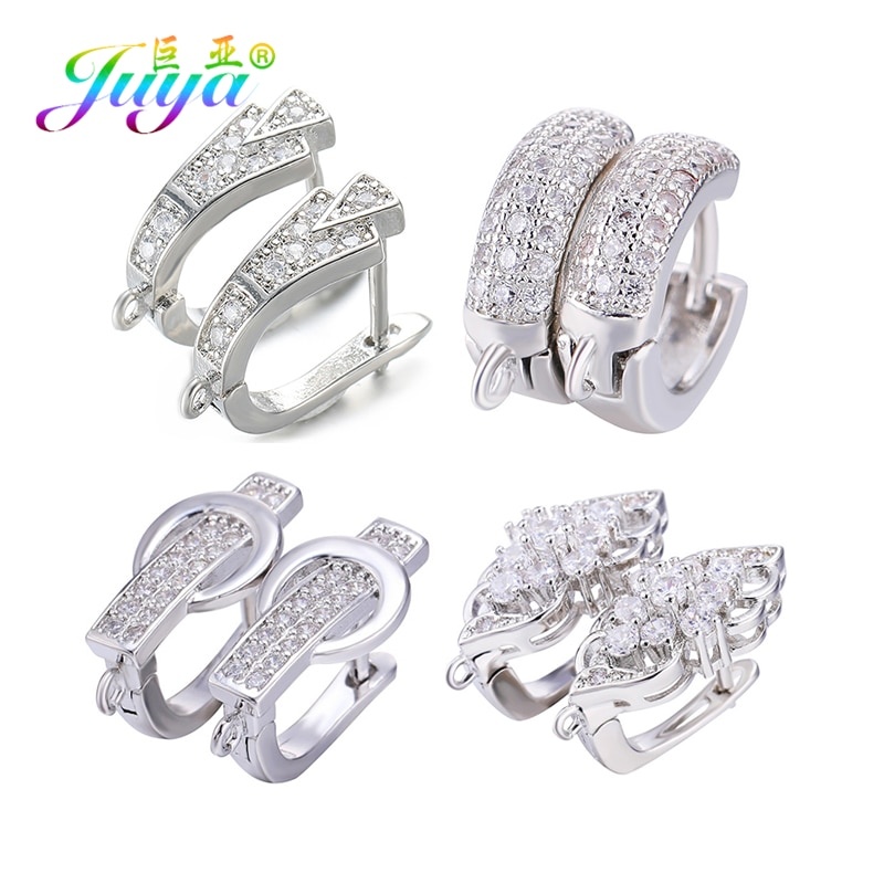 Juya DIY Изящные Ювелирные Материалы Поставки Ручной Работы Серьги Золотого/Серебряного Цвета Серьги Крючки Аксессуары Для Изготовления Роскошных Сережек фото 1