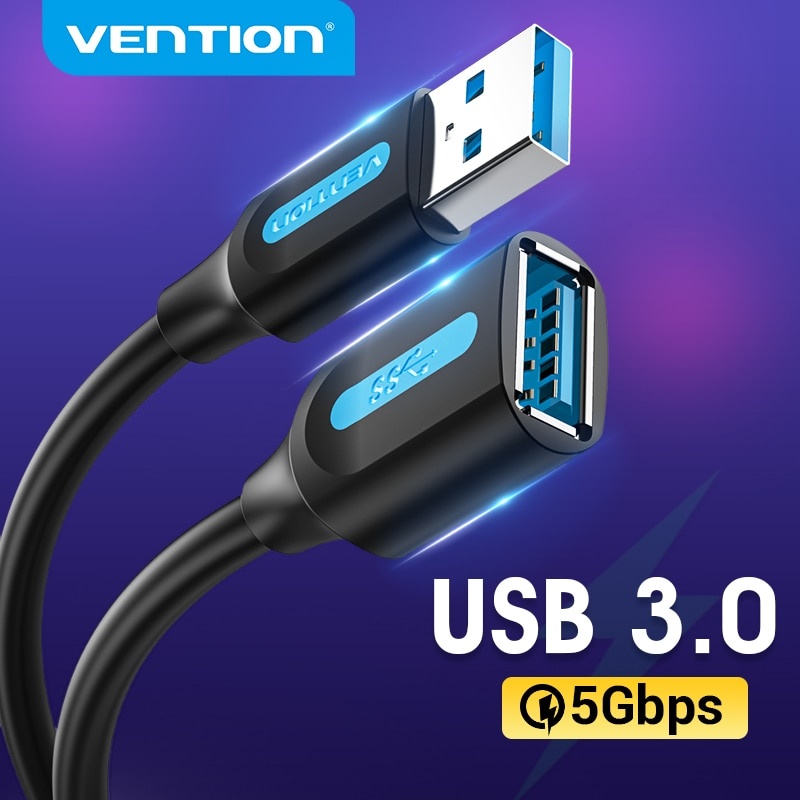 Удлинительный кабель Vention USB 3.0 Удлинитель кабеля USB 3.0 2.0 Кабель для передачи данных для ПК Smart TV Xbox One SSD Высокоскоростной USB-кабель-удлинитель фото 1