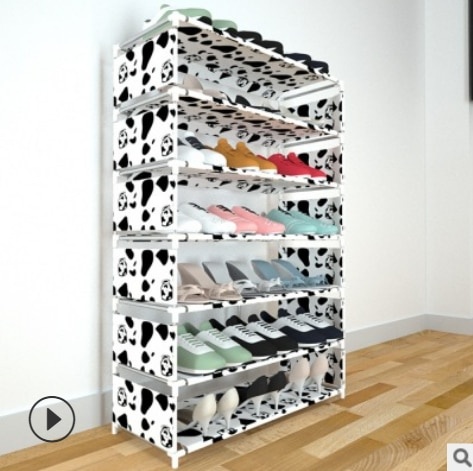 Простой многослойный пылезащитный обувной шкаф для бытовой общежития, экономичный специальный стеллаж для хранения фото 1