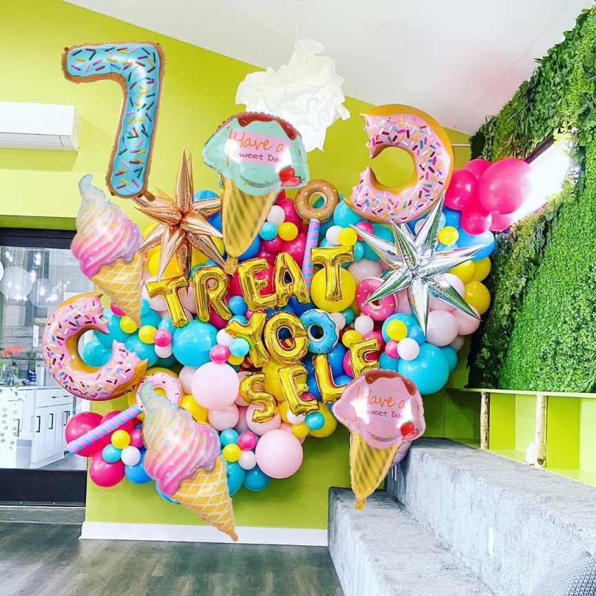 Большой пончик фигурка воздушные шары конфеты мороженое цифровой воздушный шар детский душ День рождения поставки детские игрушки пончик растут украшения фото 1