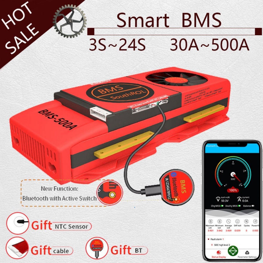 Smart BMS 4S LiFePo4 12V 24V 36V 48V 30A ~ 500A Li-Ion LTO 3S 7S 8S 10S 12S 13S 16S 24S bms баланс доска Bluetooth приложение для солнечной энергии фото 1