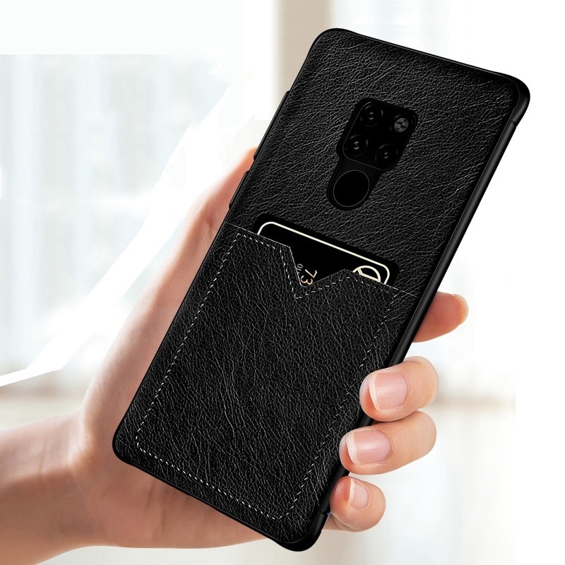 Роскошный чехол для Huawei Mate 20, чехол с мягкой рамкой, задняя крышка для Huawei Mate 20 Pro, кожаный ультратонкий держатель для карт, противоударный чехол фото 1