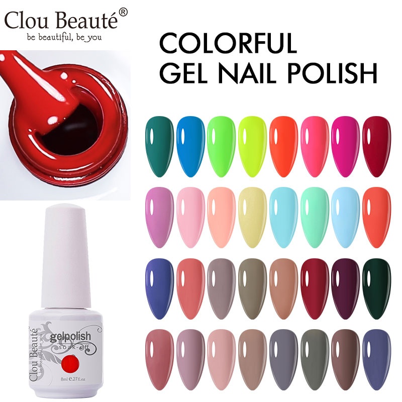 Гель-лак Clou Beaute, органические ногти, полупостоянный лак, верхнее покрытие, УФ-лак для ногтей, набор цветов, геллак, гель для ногтей, художественный маникюр фото 1