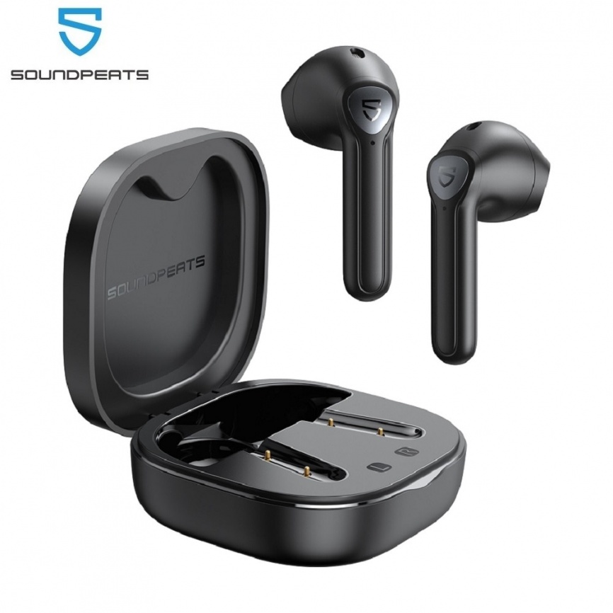 Беспроводные наушники SOUNDPEATS TrueAir2 Bluetooth V5.2 Гарнитура QCC3040 aptX 4 микрофона CVC с шумоподавлением Беспроводные наушники TWS+ фото 1