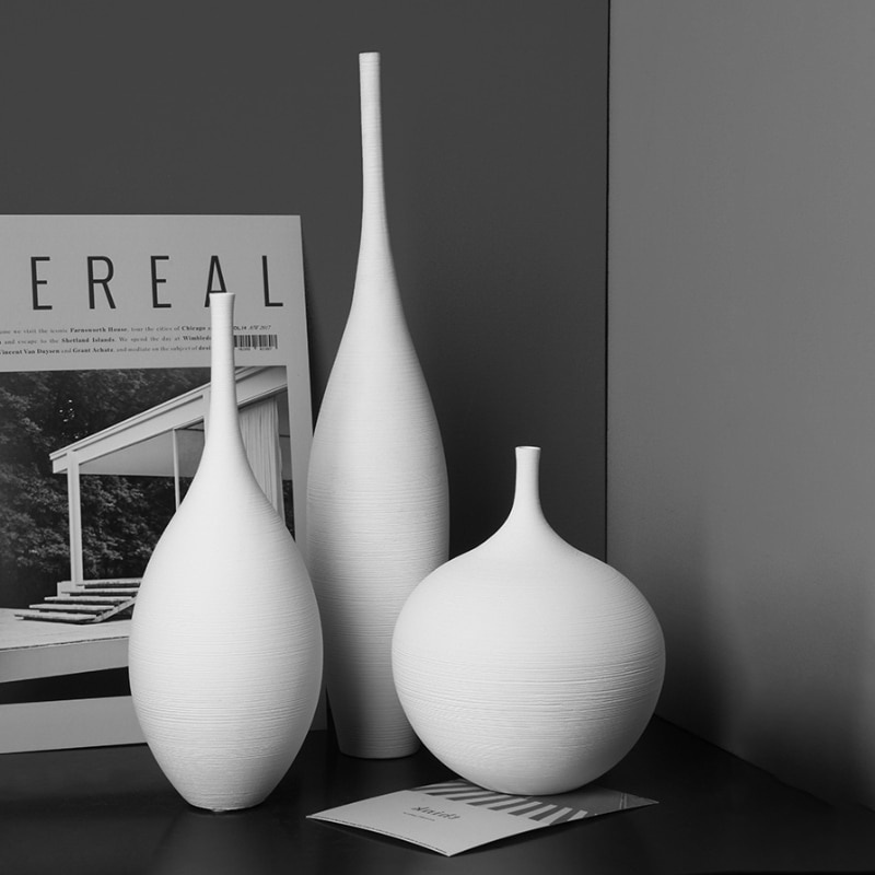Простые вазы в скандинавском стиле, вазы ручной работы в стиле дзен, высококачественные роскошные украшения для прикроватных тумбочек, тумба под телевизор фото 1