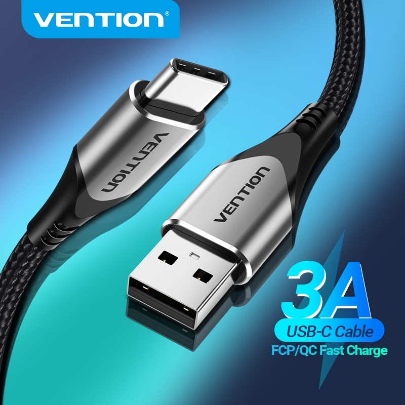 Кабель Vention USB Type C для Huawei P40 3A, быстрая зарядка через USB, зарядное устройство USB C, провод даты для Xiaomi Redmi note 8, кабель Type-C Cabo фото 1