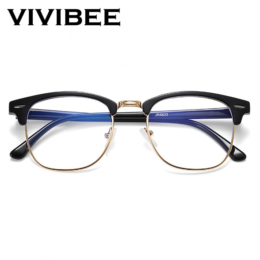 VIVIBEE классические очки без оправы с защитой от синего света, мужские квадратные очки с фильтром, оправы для очков, компьютерные женские игровые очки фото 1