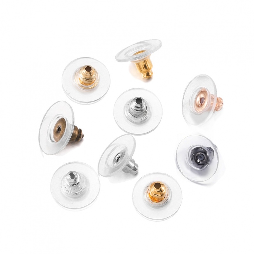 100-200 шт. резиновые серьги сзади пробка Earnuts серьги-гвоздики задние принадлежности для ювелирных изделий DIY ювелирных изделий изготовление аксессуаров фото 1