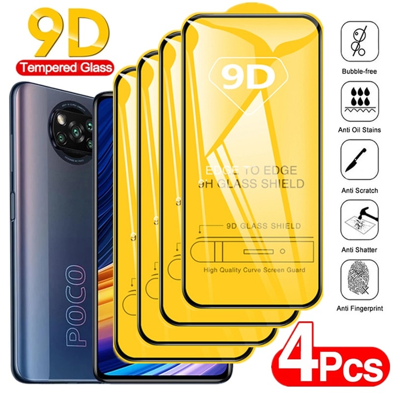 1-4 шт. закаленное стекло для Xiaomi Poco X3 Pro NFC F3 X4 M4 GT защитные пленки для экрана для Redmi Note 10 9 8 11 Pro 10s 9s 8T 11s 9A 9C фото 1