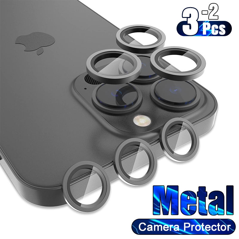 3 шт. полное покрытие объектива камеры протектор на iPhone 13 12 11 Pro Max металлическое кольцо закаленное стекло на iPhone 12 13 мини камера протектор фото 1