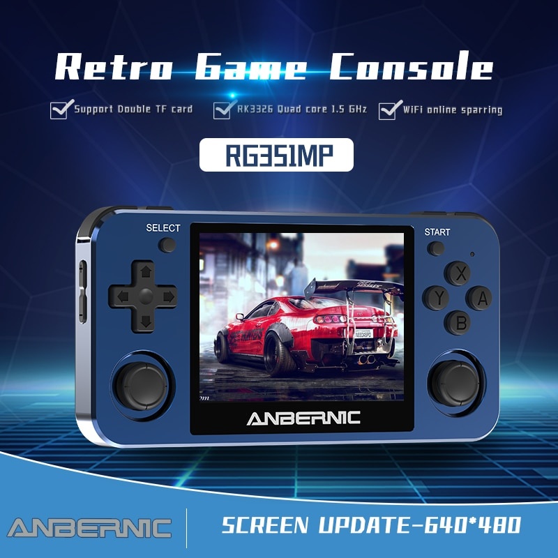 Новый Anbernic RG351MP Портативный игровой плеер Pocket Game Machine 3,5-дюймовый IPS-экран Поддержка игр PS1 Внешний Wi-Fi 64G 2400 Games фото 1
