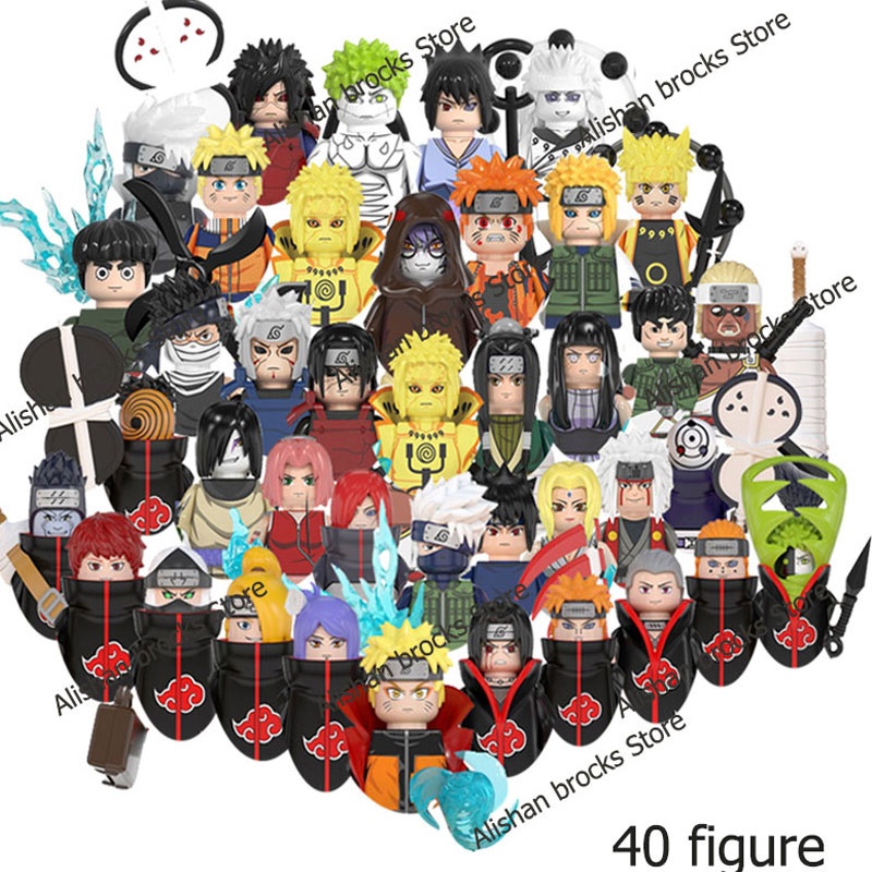 Наруто Саске Какаши Акацуки кирпичи строительные блоки аниме мультфильм мини фигурки головы сборки игрушки дети рождественские подарки фото 1