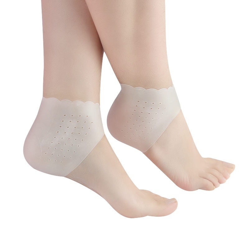 Силиконовые носки для ухода за ногами, 2 шт., тонкие носки с увлажняющим гелем, тонкие носки с отверстием, защита для ухода за кожей ног с трещинами, кружевной чехол для пятки фото 1