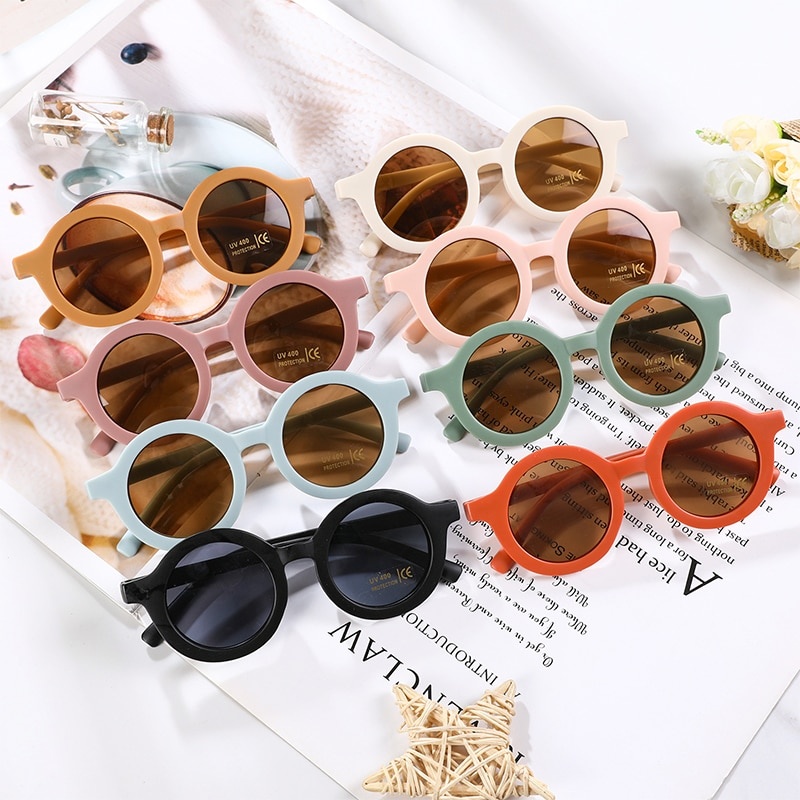Корейские милые круглые солнцезащитные очки для детей, девочек и мальчиков, детские солнцезащитные очки UV400, защита De Sol Gafas фото 1