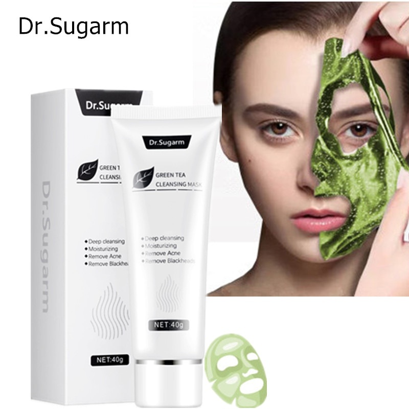 40 г Dr.Sugarm Зеленый чай Маска от черных точек Уход за кожей Удаление прыщей Нос Глубокое очищение пор Зеленая маска-стик фото 1