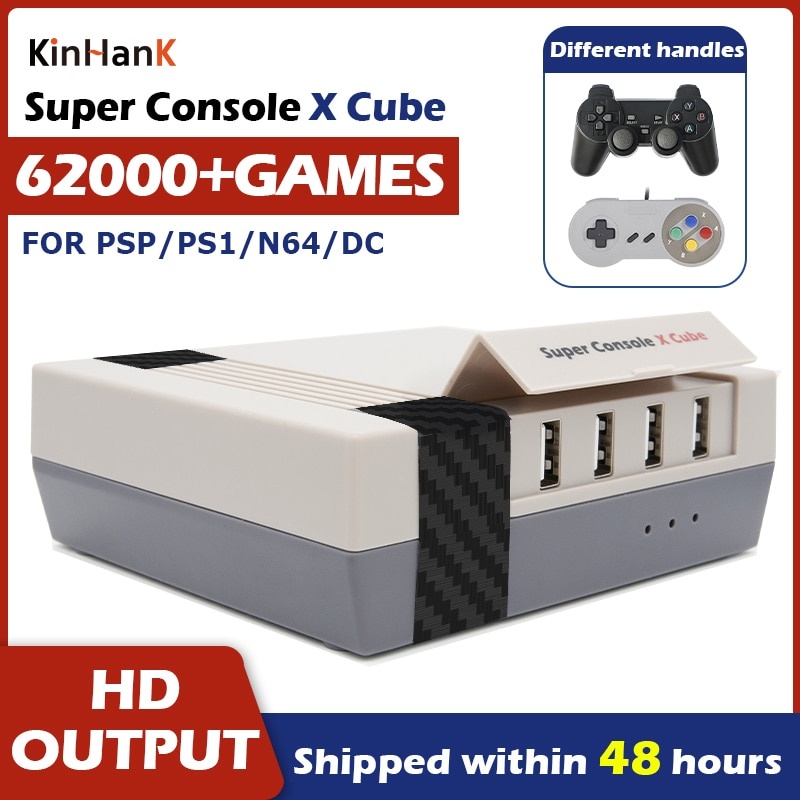 Super Console X Cube Ретро игровая консоль с контроллером Game Player Встроенный 62000 игр для PSP / PS1 / N64 / DC / MAME HD Output фото 1